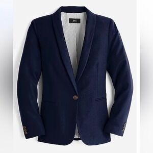 J. Crew Parke Blazer in Wool Flannel Navy Blue Size 14